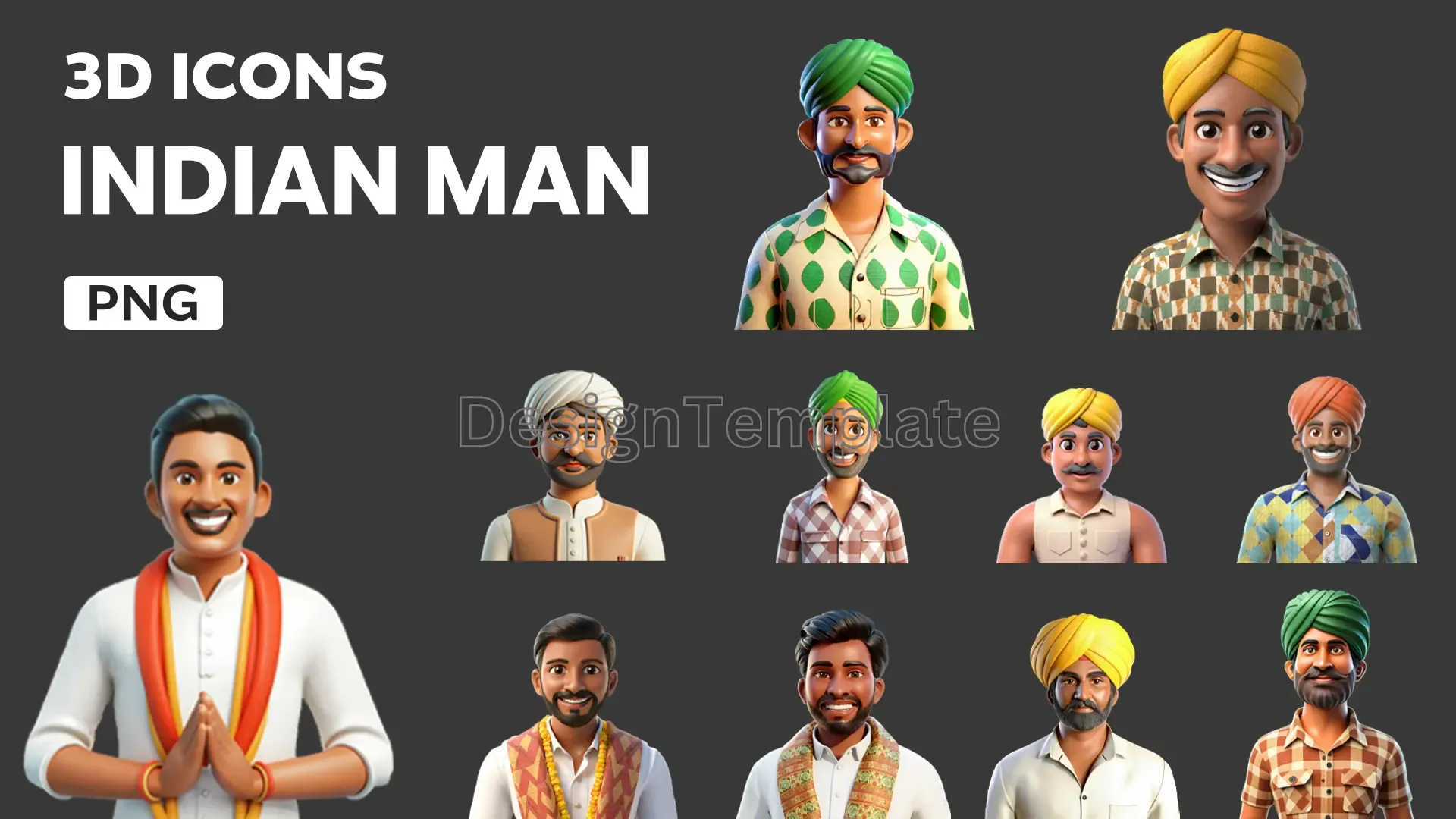 Traditional Indian Men 3D Design Bundle